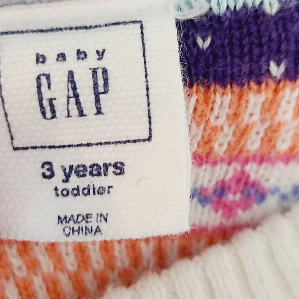 Baby Gap Kids Rainbow Stripe Fair Isle Pullover Sweater Multi Color Size 3 Years
